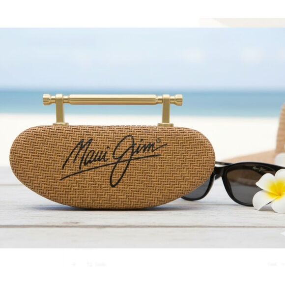 Maui Jim Brown Sunglasses Case Upcycled Purse Evening Bag Top Handle Clutch - Picture 1 of 6